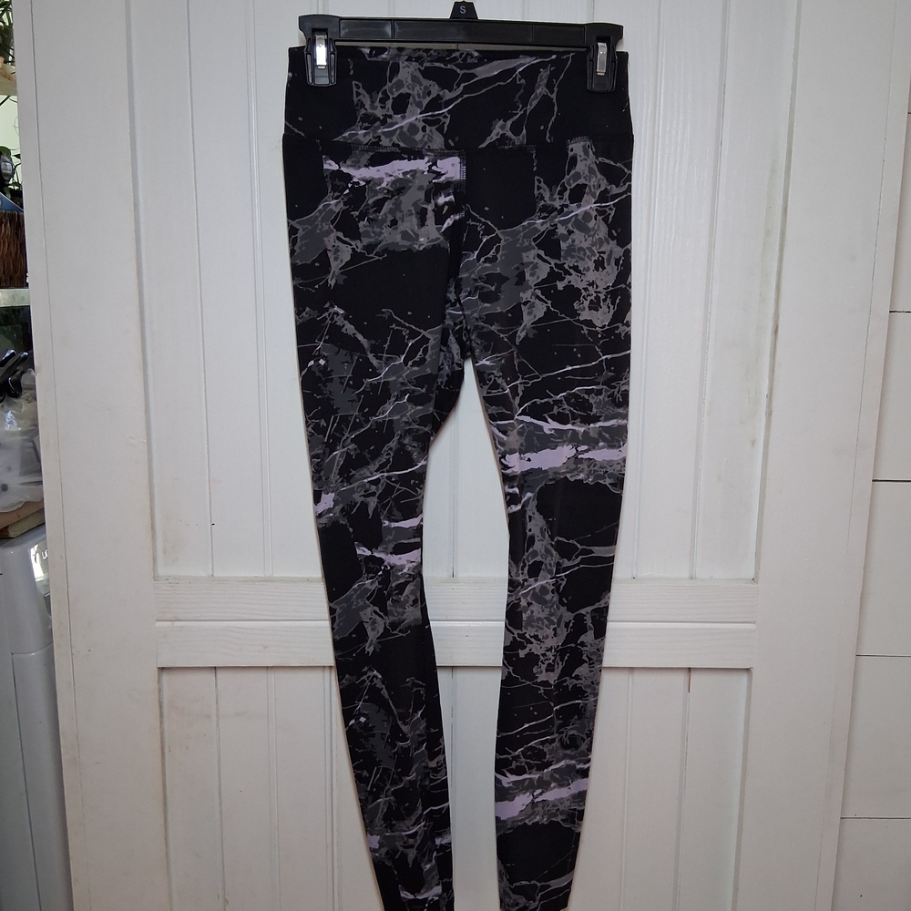 Pact Black, Purple, and Gray Patterned Leggings